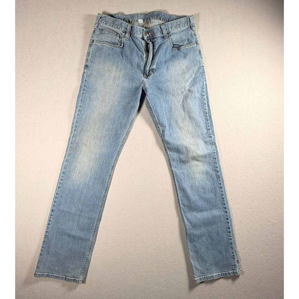 Carhartt Men's Jeans 36x34 Light Wash Relaxed Fit Denim Workwear Faded